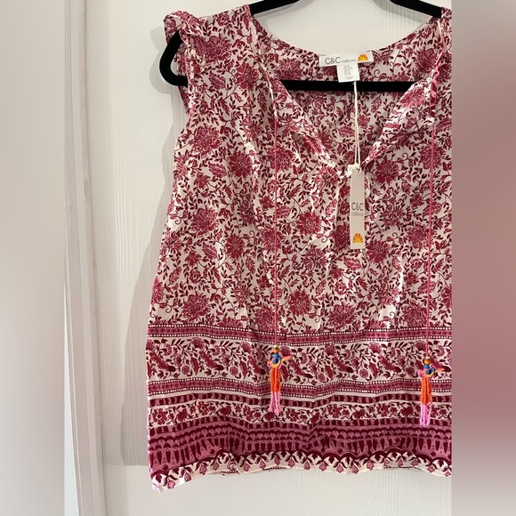 C&C California Pink Floral Blouse - Picture 6 of 8